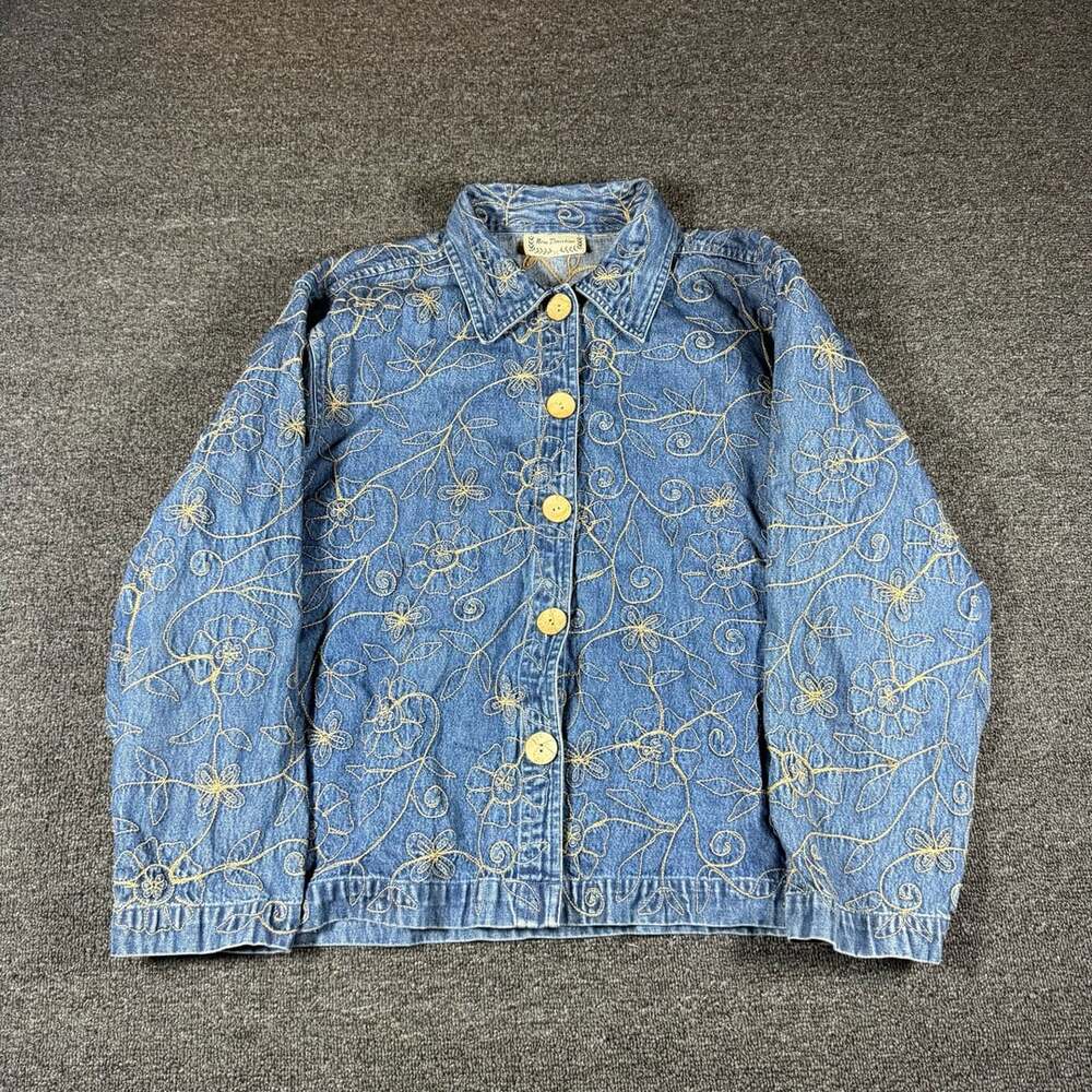 New Direction Floral Embroidered Denim Jacket